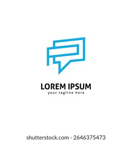 Creative P Initial Chat Logo, Communication and Messaging Symbol.