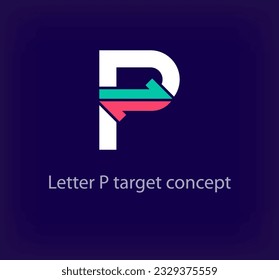 Diseño de logotipo de flecha de letra P creativa. Logo único de la empresa logística. Iniciales de la empresa vector corporativo.