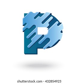 Creative P Letter design vector template. Abstract Editable Colorful Alphabet. Type Characters Logotype symbols.