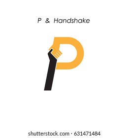 Creative P- letter icon abstract logo vector design.Business offer,partnership icon.Corporate business and industrial logotype symbol.Vector illustration