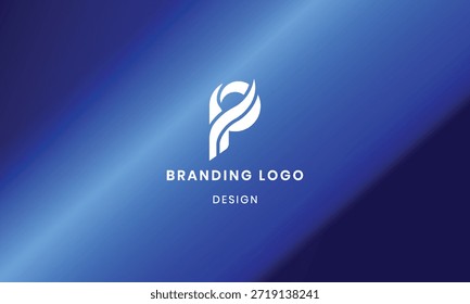 Logotipo creativo de la letra de P con el fondo abstracto del gradiente .