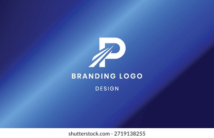 Logotipo creativo de la letra de P con el fondo abstracto del gradiente .