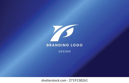 Logotipo creativo de la letra de P con el fondo abstracto del gradiente .