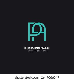Creative P and A Letter Logo, Bold Monogram Design.