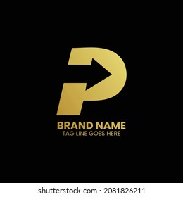 Diseño de logotipo de carta P creativa