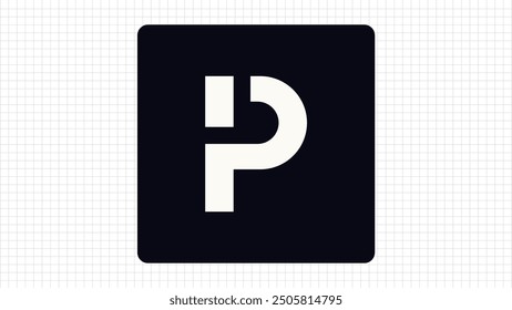 Creative P Letter Minimal Cut Typography Logo, Simple P Letter Minimal Logo Sign, P Character Logo Symbol