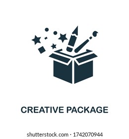 Creative Package icon. Simple line element Creative Package symbol for templates, web design and infographics
