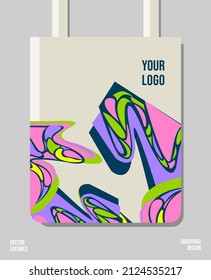 Creative packaging design printable, applied for tote and shopping bags, also eco bags, craft production. Vector editable.