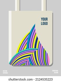 Creative packaging design printable, applied for tote and shopping bags, also eco bags, craft production. Vector editable.