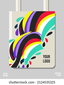 Creative packaging design printable, applied for tote and shopping bags, also eco bags, craft production. Vector editable.