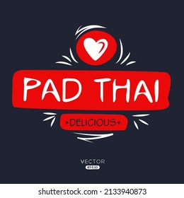 Creative (Pad Thai) logo, Pad Thai sticker, vector illustration.