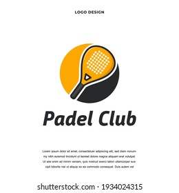 Creative padel sport icon logo design color editable vector illustration