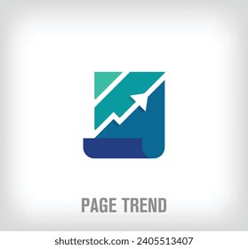 Creative page trend logo. Unique color transitions. Reading and writer development corporate logo template. vector