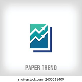 Logo de la tendencia creativa de la página. Transiciones de color únicas. Leyendo la plantilla de logotipo corporativo de desarrollo. vector