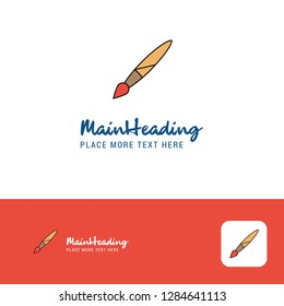 Creative Paint brush  Logo Design. Flat color Logo place for Tagline. Vector Illustration