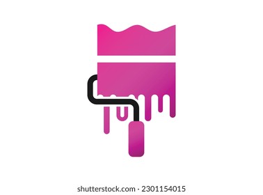 Creative Paint  Brush logo design, Vector design concept
