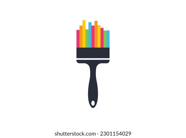 Diseño del logotipo de pincel de pintura creativa, concepto de diseño de vectores

