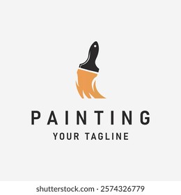 Creative Paint Brush Logo Design Unique and Colorful Paint Icon Symbol