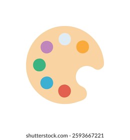 A creative paint palette icon ideal for artists and their projects.