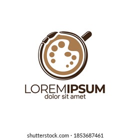 Creative painter logo / Coffee shop and art coffee cup logo template