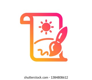 Creative painting brush icon. Creativity sign. Graphic art symbol. Classic flat style. Gradient creative painting icon. Vector