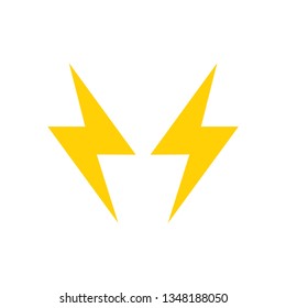 Creative Pair of Lightning Electric ThunderBolt Danger Vector Logo Icon Template for Electricity, Power, Plant, And Energy Bussiness Industry Company