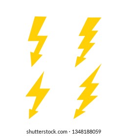 Creative Pair of Lightning Electric ThunderBolt Danger Vector Logo Icon Template for Electricity, Power, Plant, And Energy Bussiness Industry Company