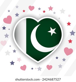 Creative Pakistan Flag Heart Icon
