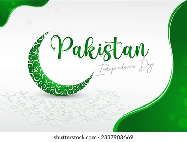 Creative Pakistan Independence Day  vector design with fancy crescent.