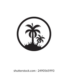 creative palm tree element logo.logo can be for Business,holiday, Arabic and label.