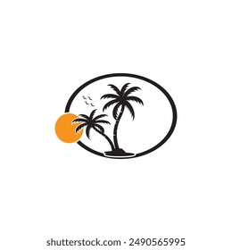 creative palm tree element logo.logo can be for Business,holiday, Arabic and label.
