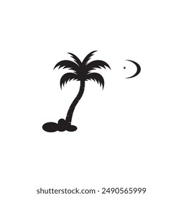 creative palm tree element logo.logo can be for Business,holiday, Arabic and label.