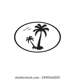 creative palm tree element logo.logo can be for Business,holiday, Arabic and label.