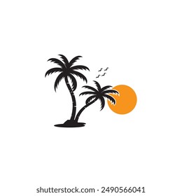 creative palm tree element logo.logo can be for Business,holiday, Arabic and label.