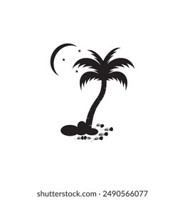 creative palm tree element logo.logo can be for Business,holiday, Arabic and label.