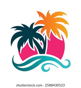 Creative Palm Tree Silhouette Design