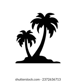 Creative palm tree silhouette vector art illustration.