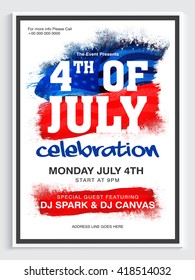 Creative Pamphlet, Banner or Flyer design for 4th of July, American Independence Day Party celebration.