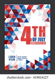 Creative Pamphlet, Banner or Flyer design for 4th of July, American Independence Day celebration.