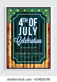 Creative Pamphlet, Banner, Flyer or Invitation design for 4th of July, American Independence Day celebration.