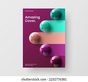 Creative pamphlet design vector layout. Premium realistic balls banner illustration.