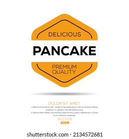 Creative (Pancake) Logo, Pancake Sticker, Vector Illustration.