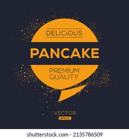 Creative (Pancake) Logo, Pancake Sticker, Vector Illustration.