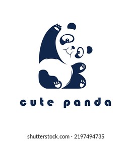 creative panda logo with slogan template