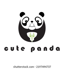 creative panda logo with slogan template