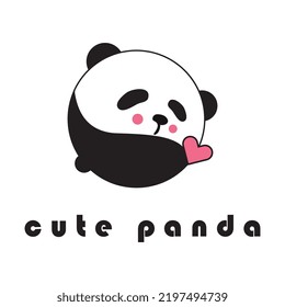 logotipo creativo de panda con plantilla de lema