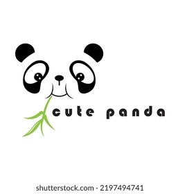 creative panda logo with slogan template