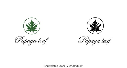 Creative papaya leaf design template with modern concept| premium vector