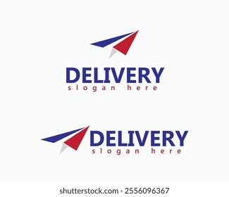 creative paper airplane logo for delivery express and others