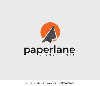 creative paper airplane with sun underneath logo design